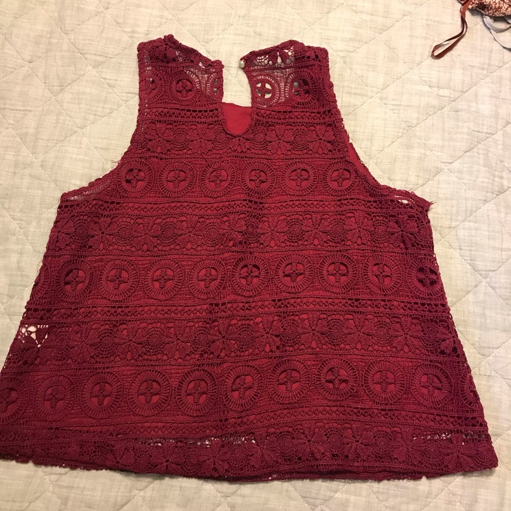 Burgundy top